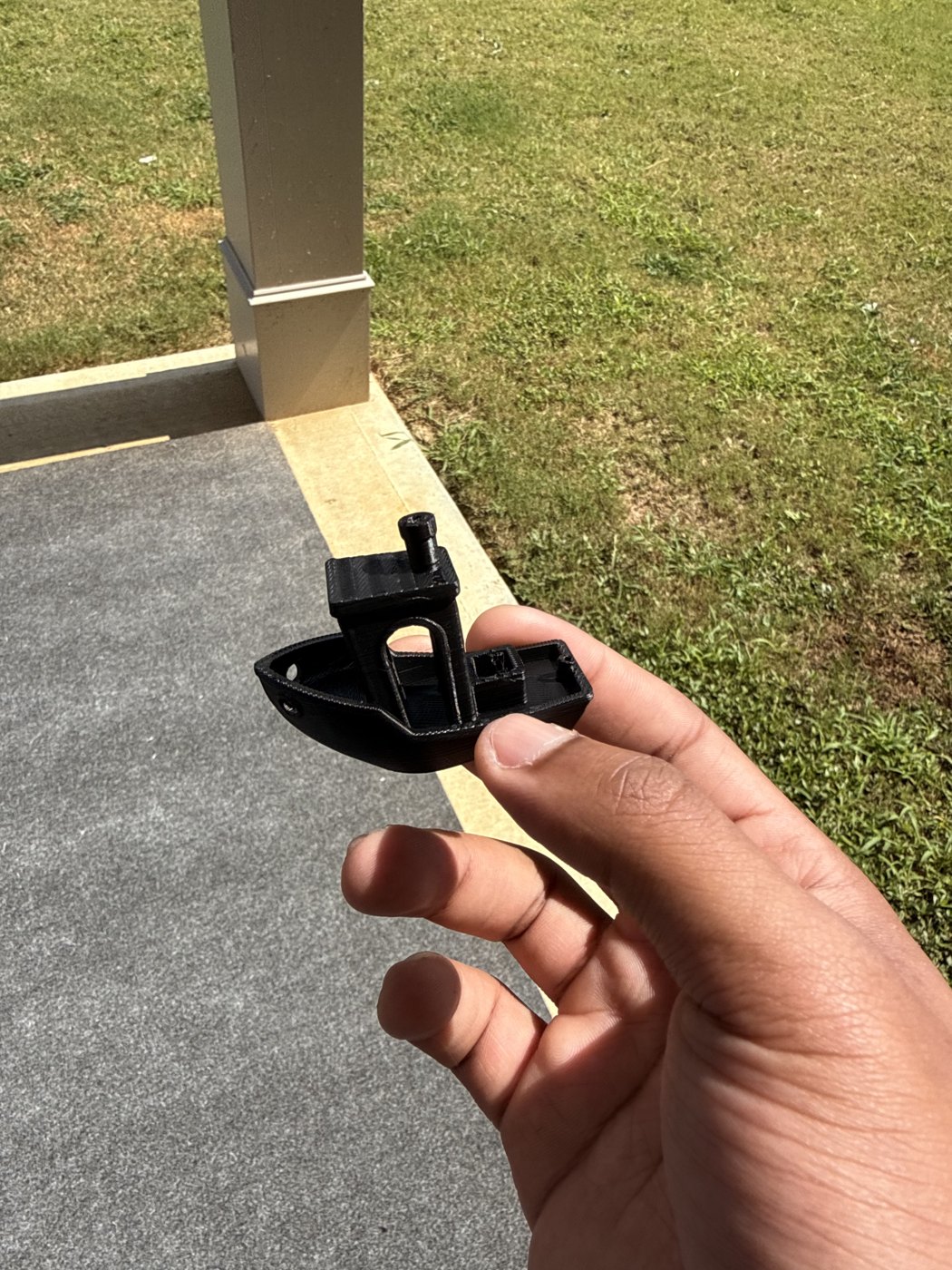 A 3D-printed calibration boat.